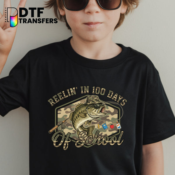 Reelin’ in 100 Days of School – Teacher DTF Transfer