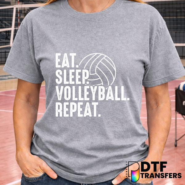 Eat Sleep Volleyball Repeat – Volleyball DTF Transfer