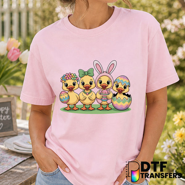 Easter Ducks Coquette Floral Eggs – Easter DTF Transfer