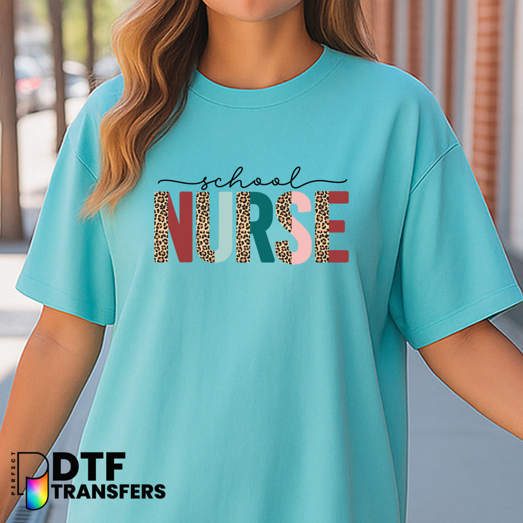 Leopard Script "School Nurse" – School Nurse DTF Transfer