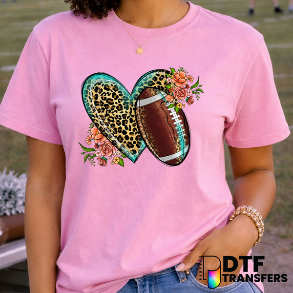 Leopard Heart Football – Football DTF Transfer