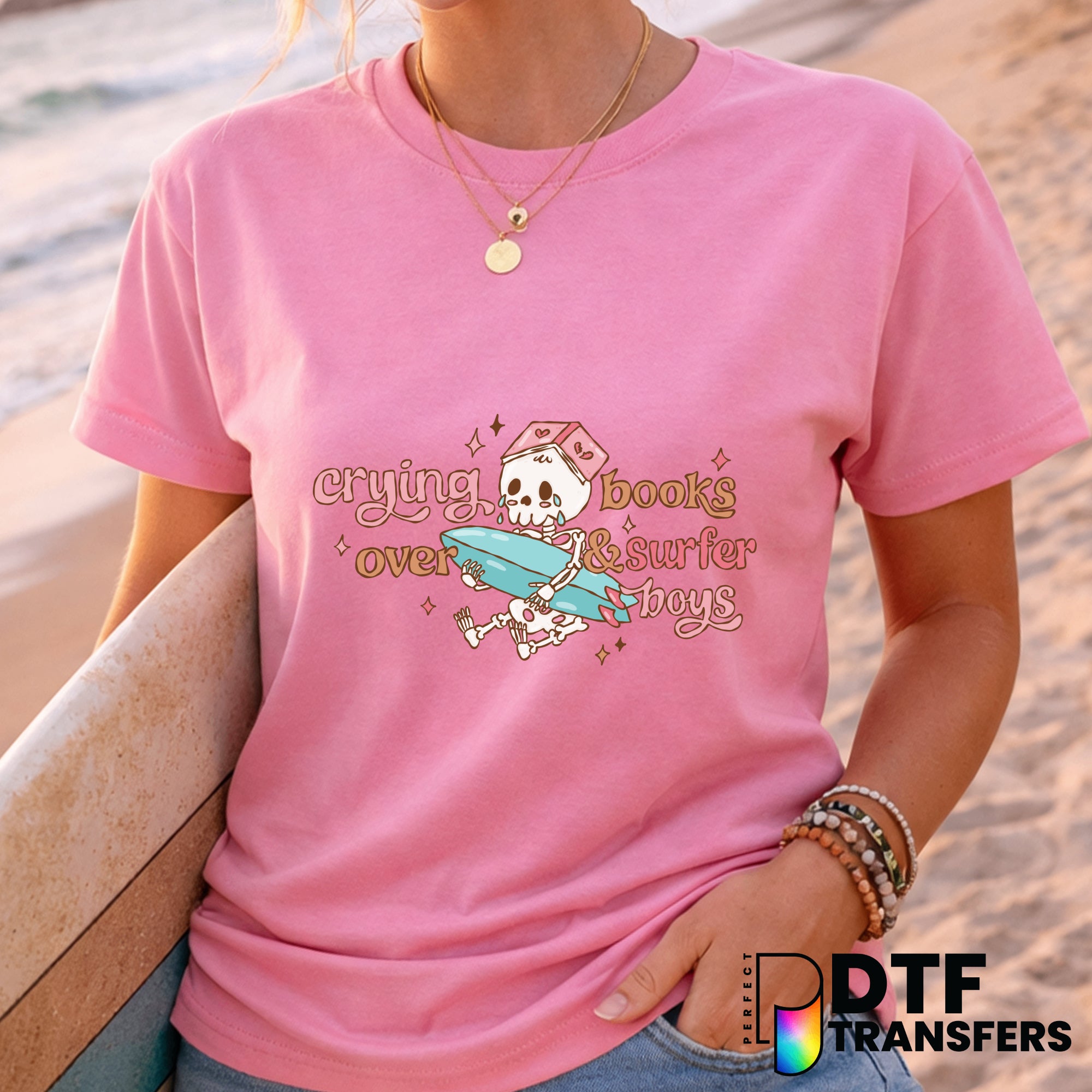 Crying Over Books & Surfer Boys – Surfing DTF Transfer