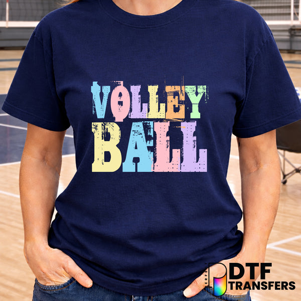 VOLLEYBALL Stacked Grunge – Volleyball DTF Transfer
