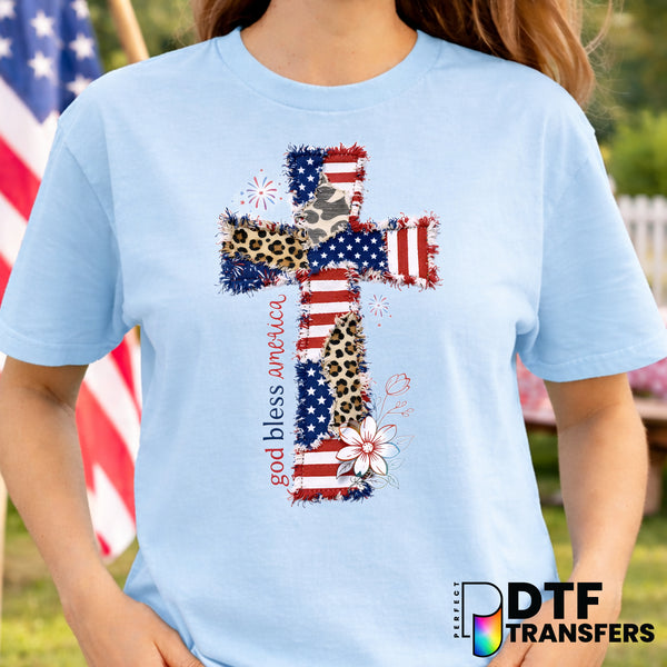 God Bless America – Fourth of July DTF Transfer