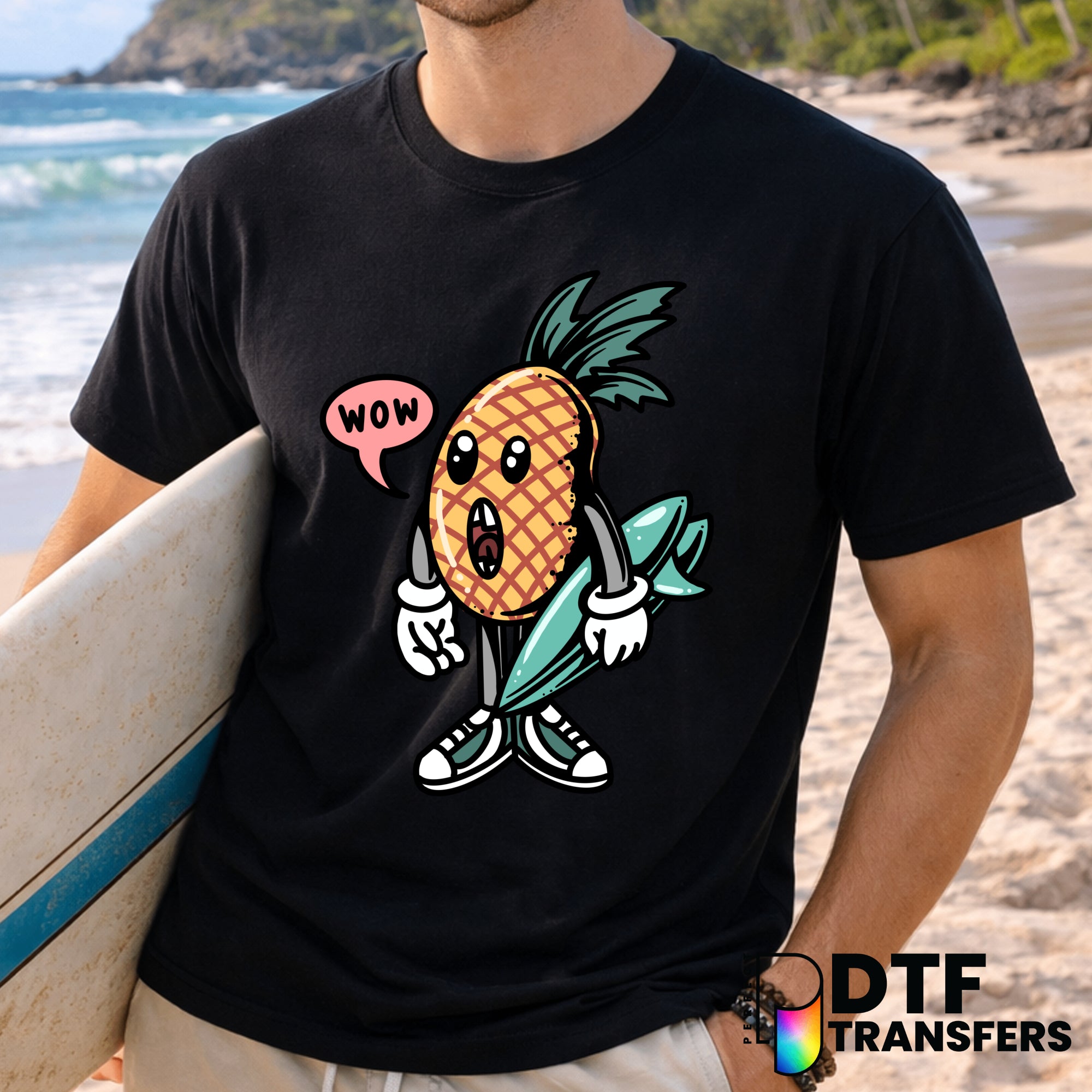 Pineapple Surfer DTF Transfer
