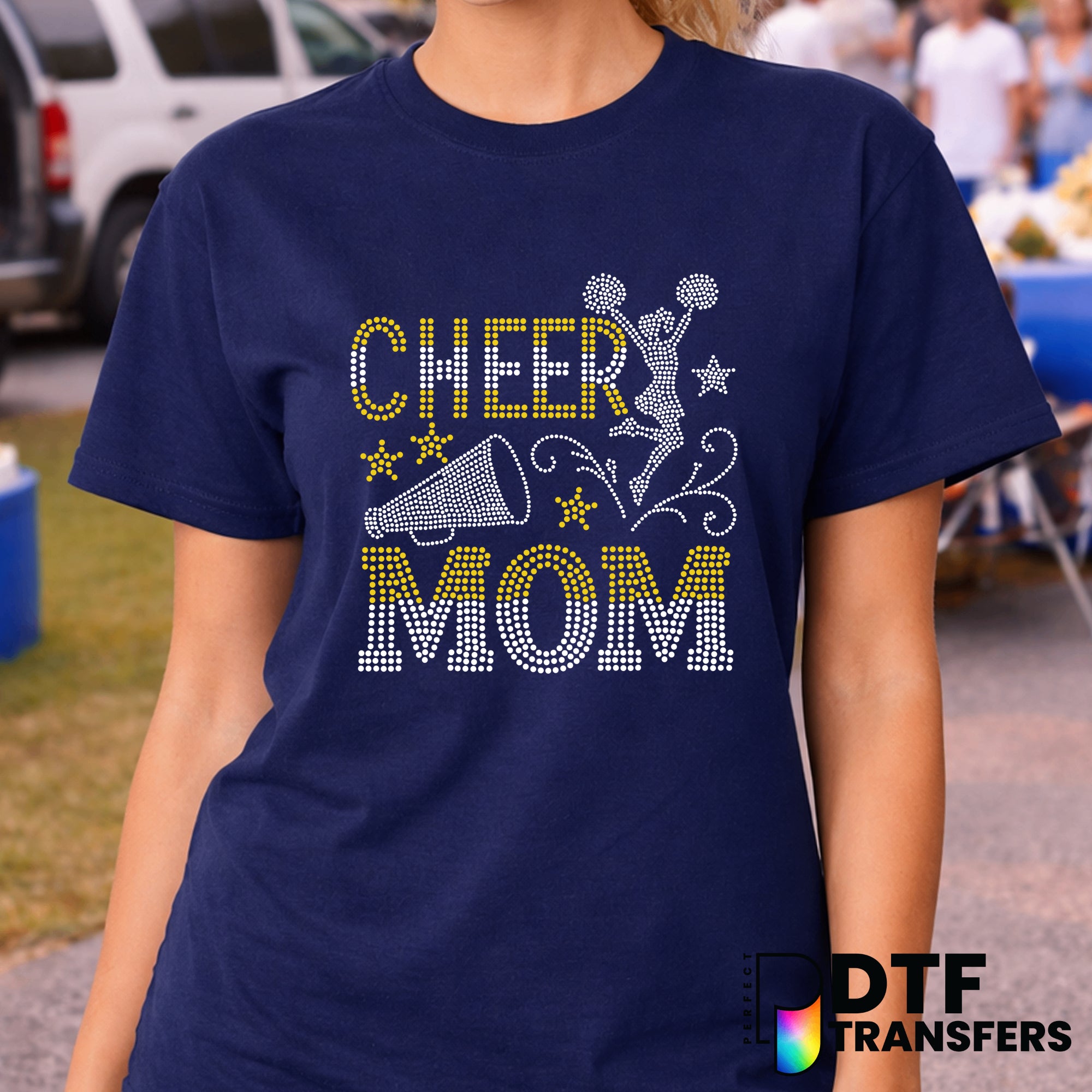 Cheer Mom Faux Rhinestone – Cheerleading DTF Transfer