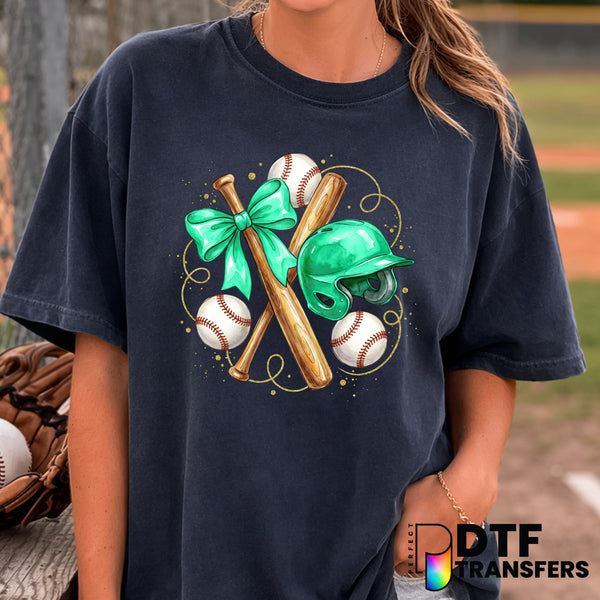 TEAL COQUETTE BASEBALL – Baseball DTF Transfer