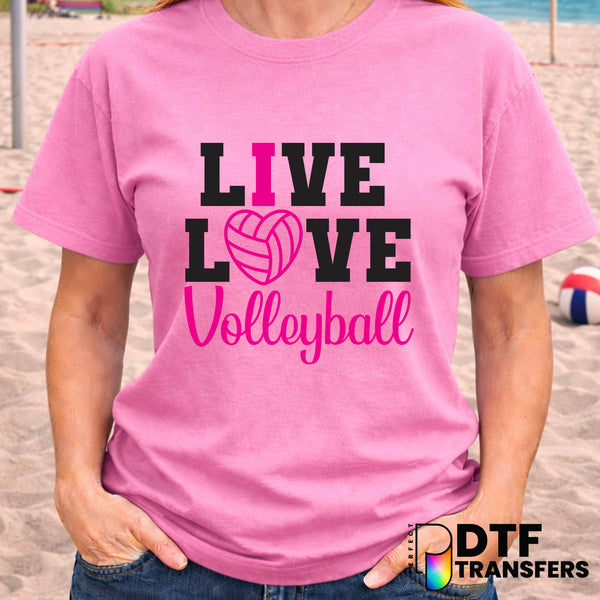 LIVE LOVE VOLLEYBALL – Volleyball DTF Transfer