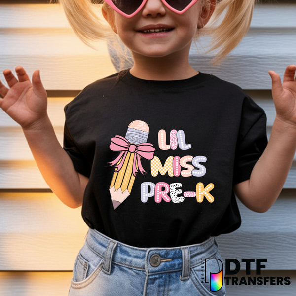 Lil Miss Pre-K – Teacher DTF Transfer