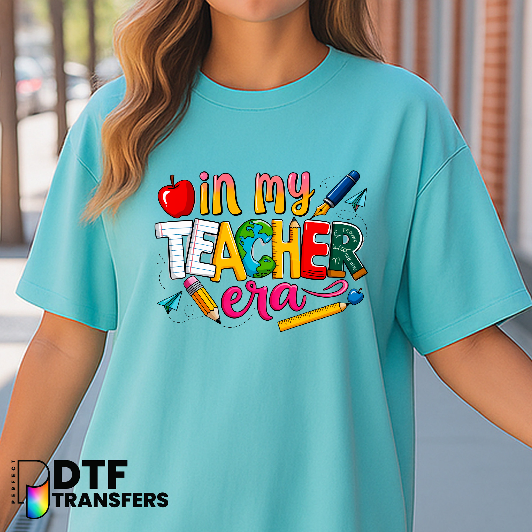 Apple In My Teacher Era – Teacher DTF Transfer