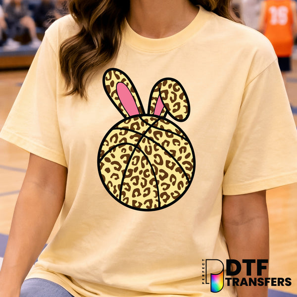 Leopard Print Basketball Bunny Ears – DTF Transfer