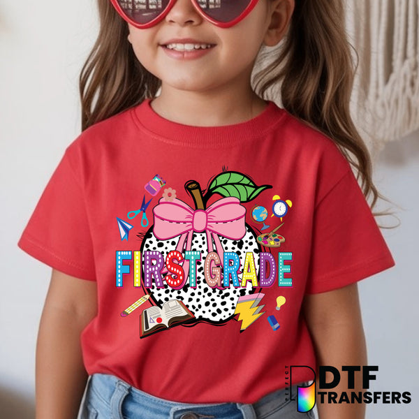 Apple Dalmation First Grade - Welcome Back to School – Teacher DTF Transfer