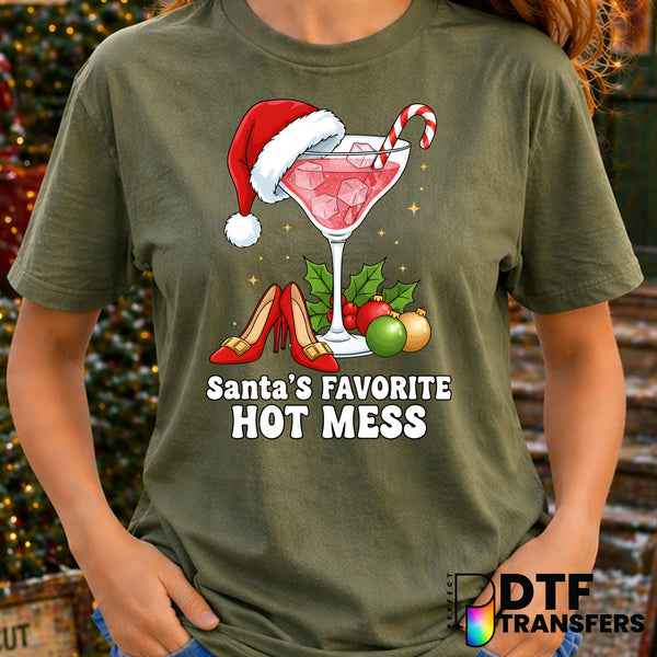 Santa's Favorite Hot Mess – Christmas DTF Transfer