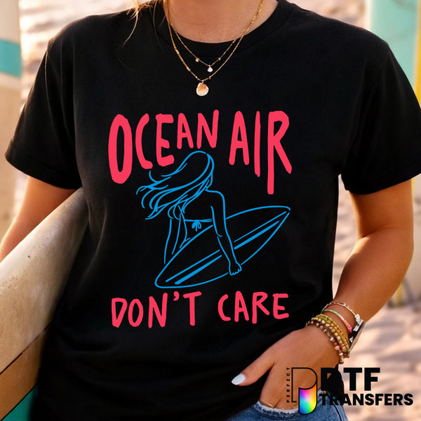 Ocean Air Don't Care Surfing Summer – Surfing DTF Transfer