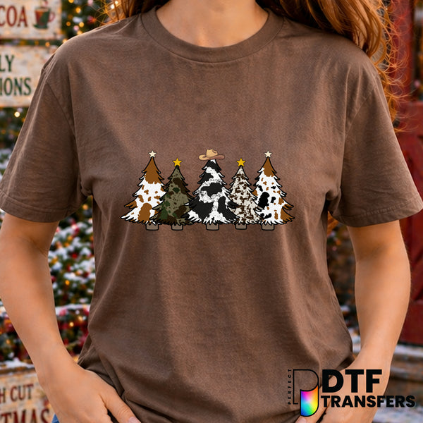 Western Christmas Tree Cowhide – Christmas DTF Transfer