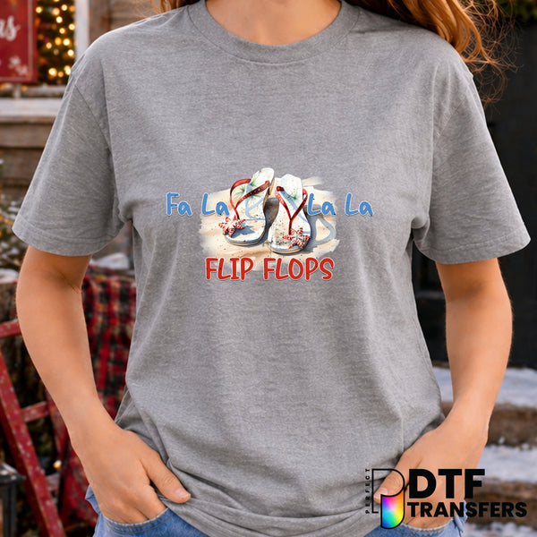 Fa La La La Flip Flops – Christmas DTF Transfer