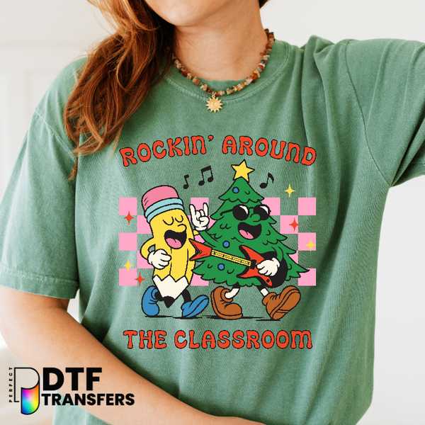 Rockin' Around The Classroom – Teacher DTF Transfer