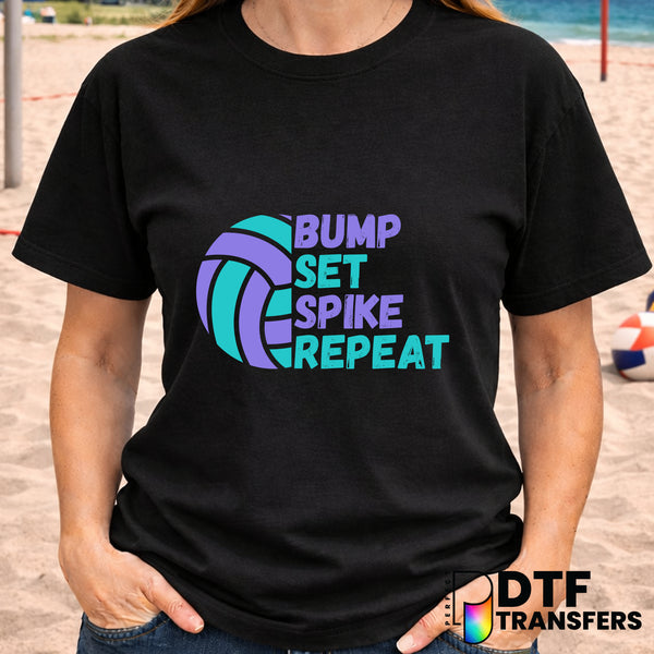 BUMP SET SPIKE REPEAT – Volleyball DTF Transfer