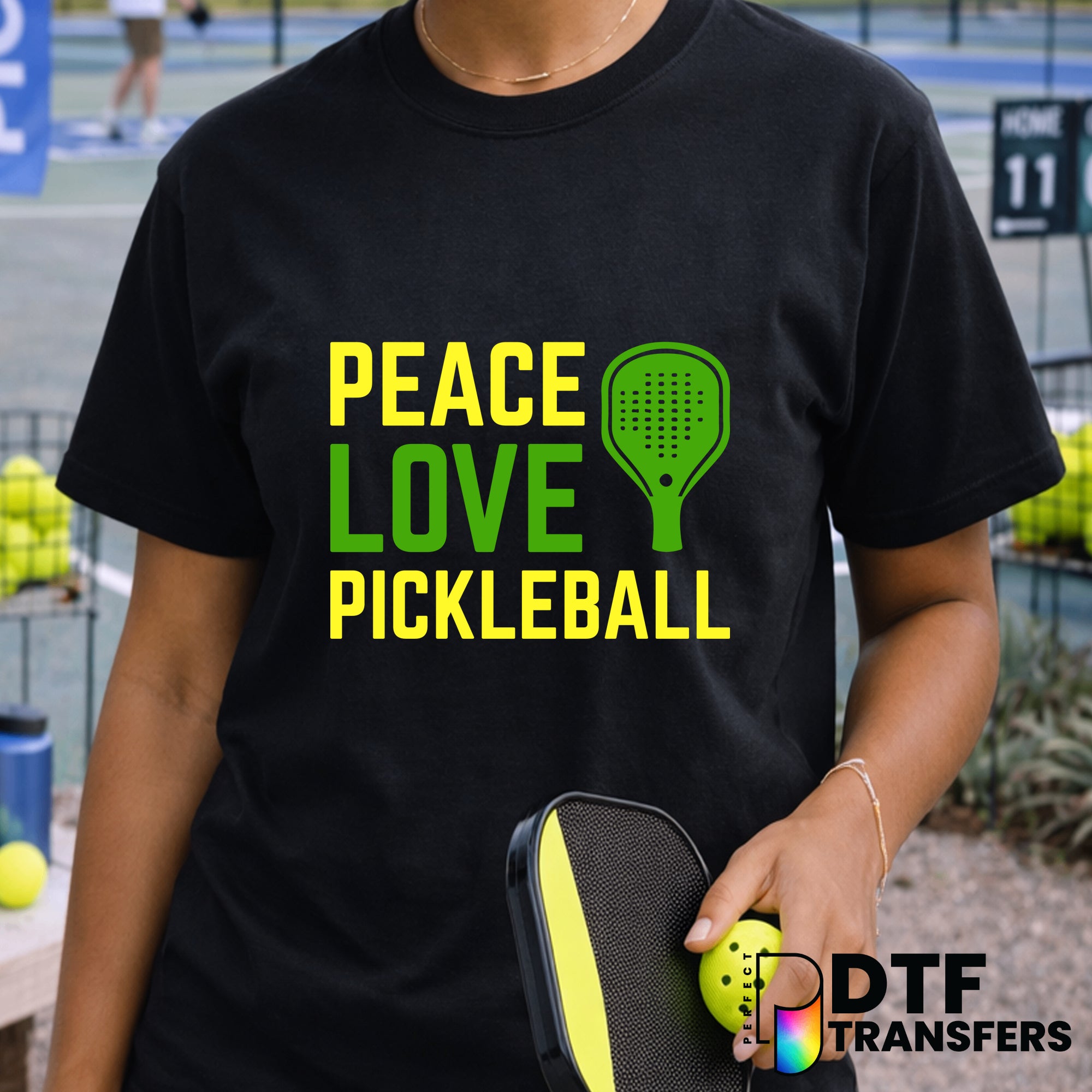 Peace Love Pickleball – Pickleball DTF Transfer