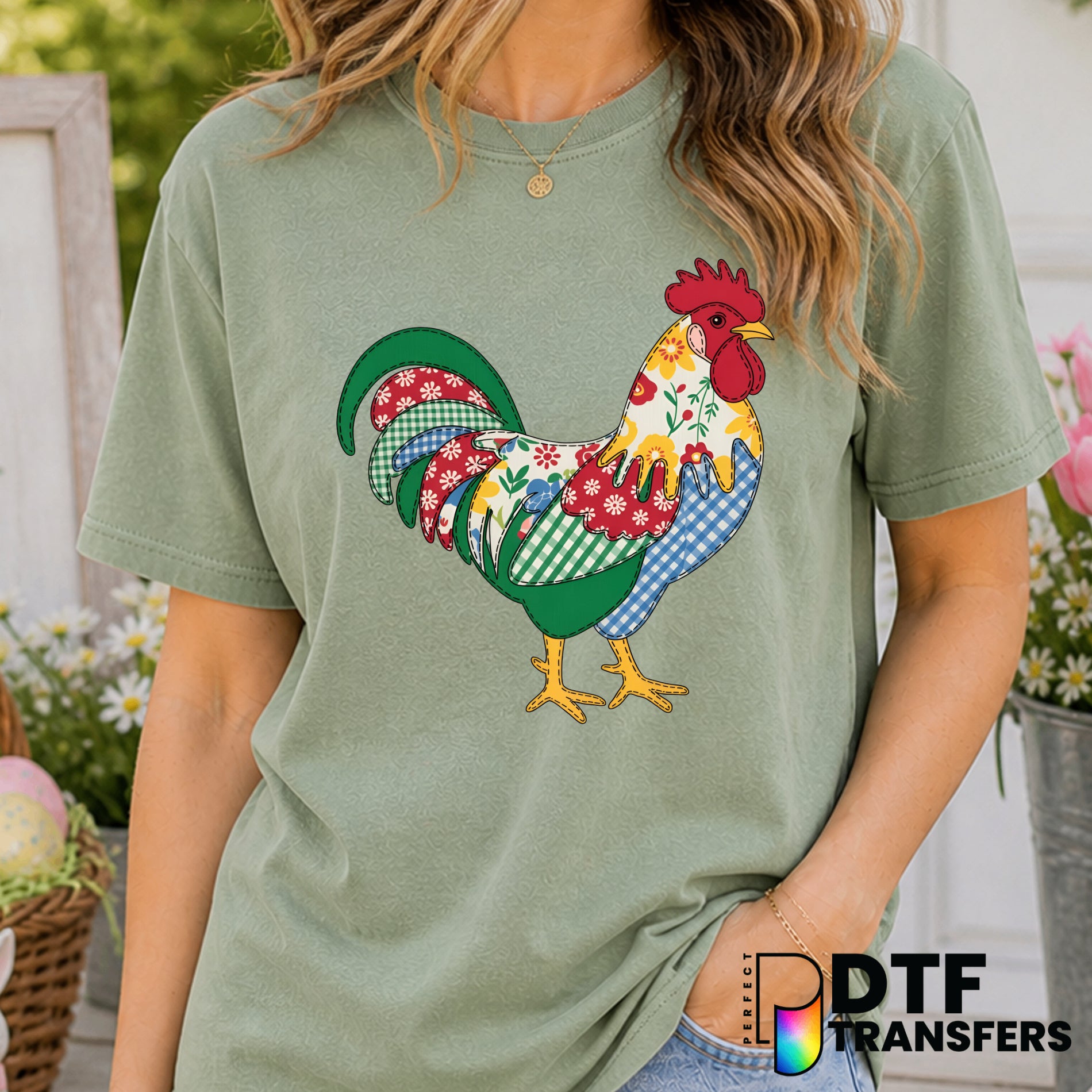 Floral Hen Easter – DTF Transfer