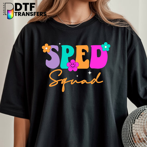 SPED Squad Retro Florals – Special Education DTF Transfer