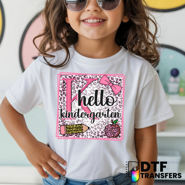 Hello Kindergarten Welcome Back to School – Teacher DTF Transfer