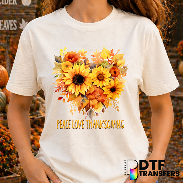 Peace Love Thanksgiving – Thanksgiving DTF Transfer