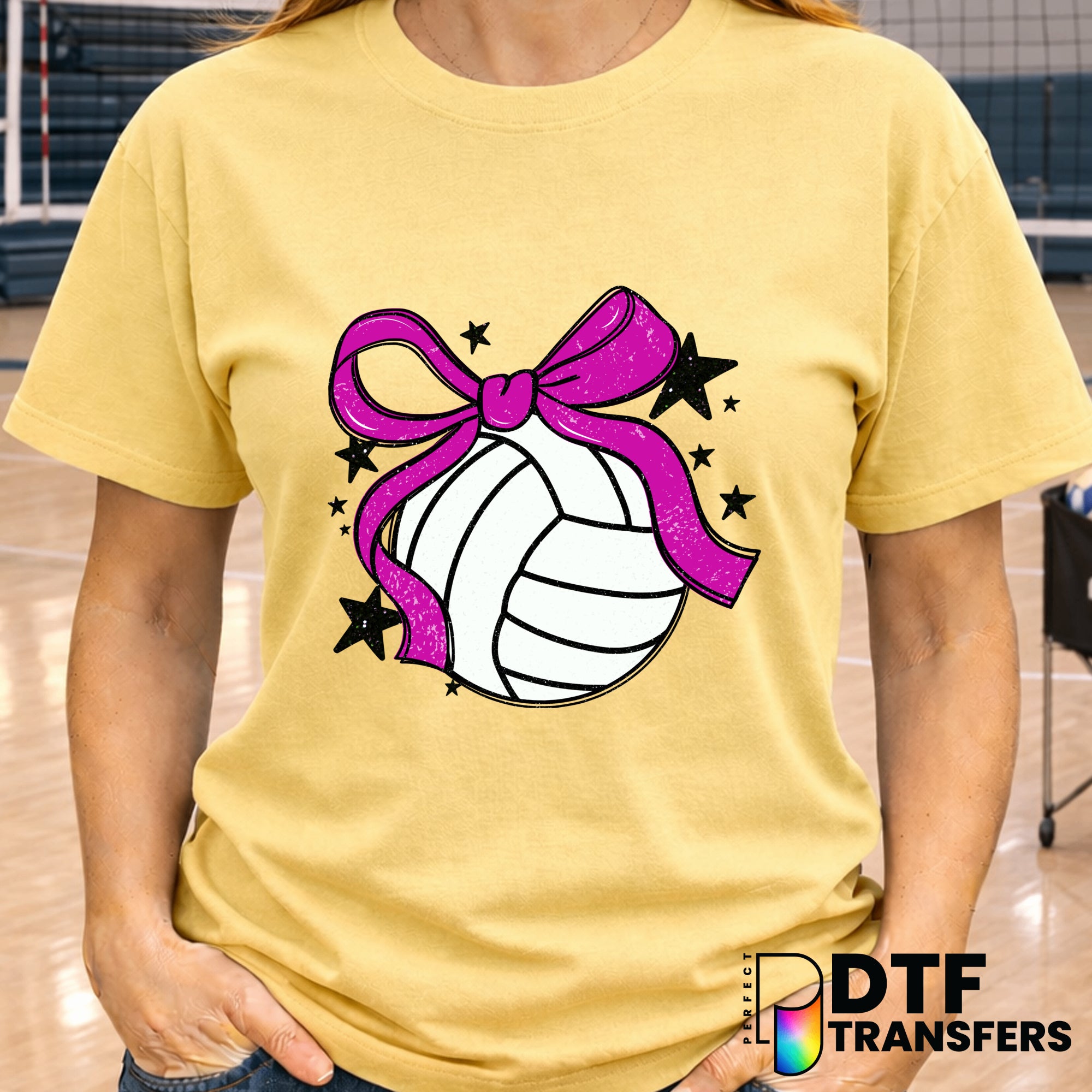 Cute Volleyball Coquette Bow – Volleyball DTF Transfer