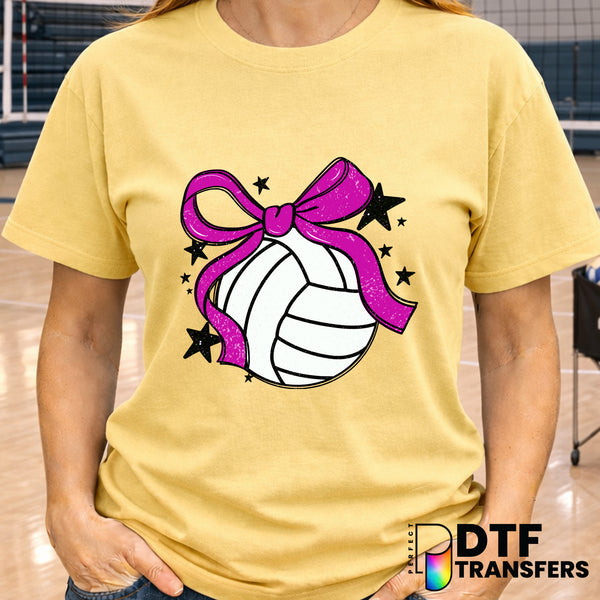 Cute Volleyball Coquette Bow – Volleyball DTF Transfer
