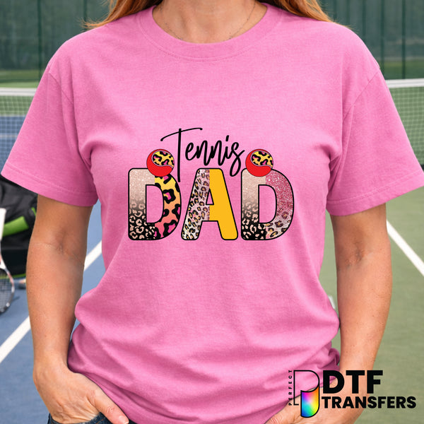 Tennis Dad Leopard Faux Glitter – Tennis DTF Transfer