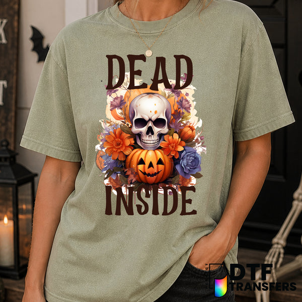 DEAD INSIDE BUT STILL VIBING – Halloween DTF Transfer