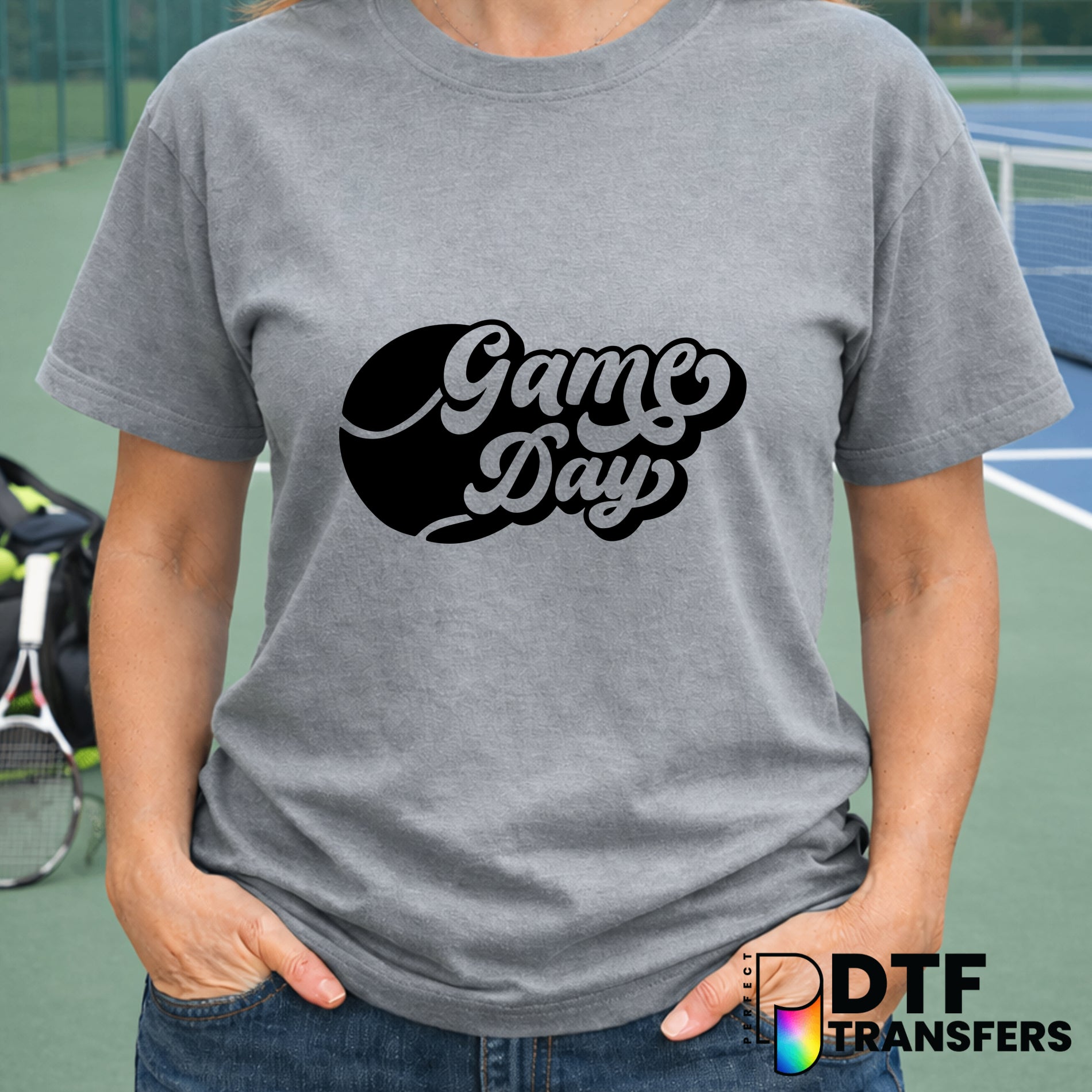 Game Day Retro Script Tennis – DTF Transfer