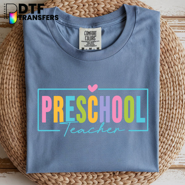 Preschool Teacher Pre K Colorful Heart – Teacher DTF Transfer