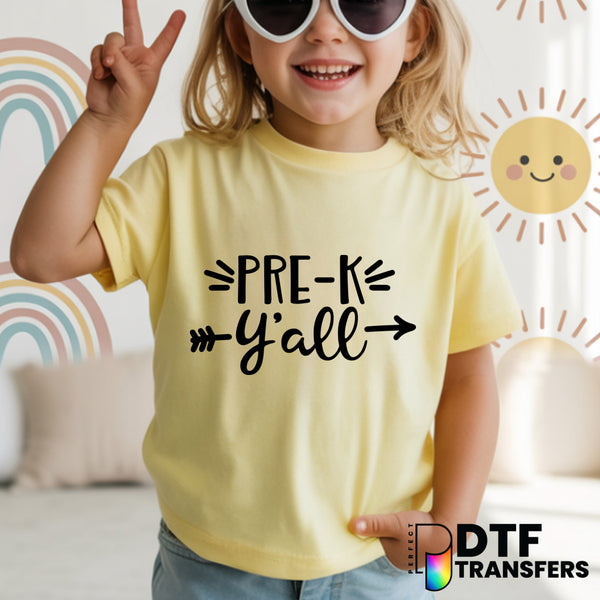 PRE-K Y'ALL with Arrow – Teacher DTF Transfer