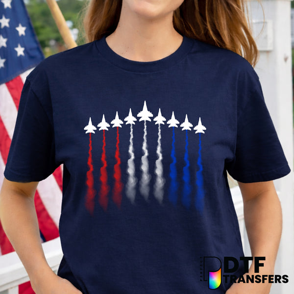 Blue Angels Red White and Blue Smoke – Fourth of July DTF Transfer