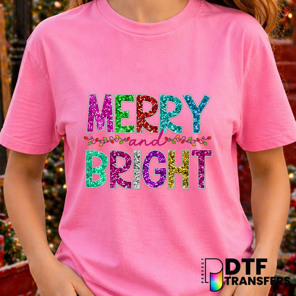 Merry and Bright – Christmas DTF Transfer