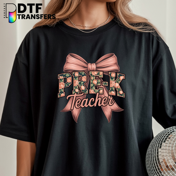 PreK Pink Bow – Teacher DTF Transfer