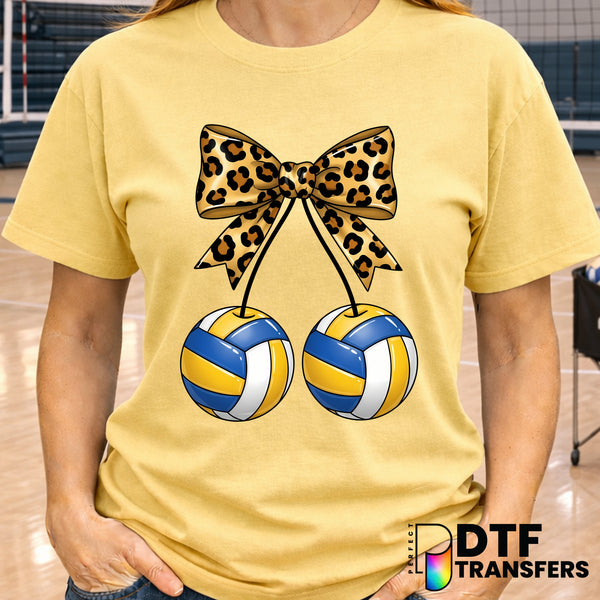Volleyball Cherries Leopard Bow – DTF Transfer