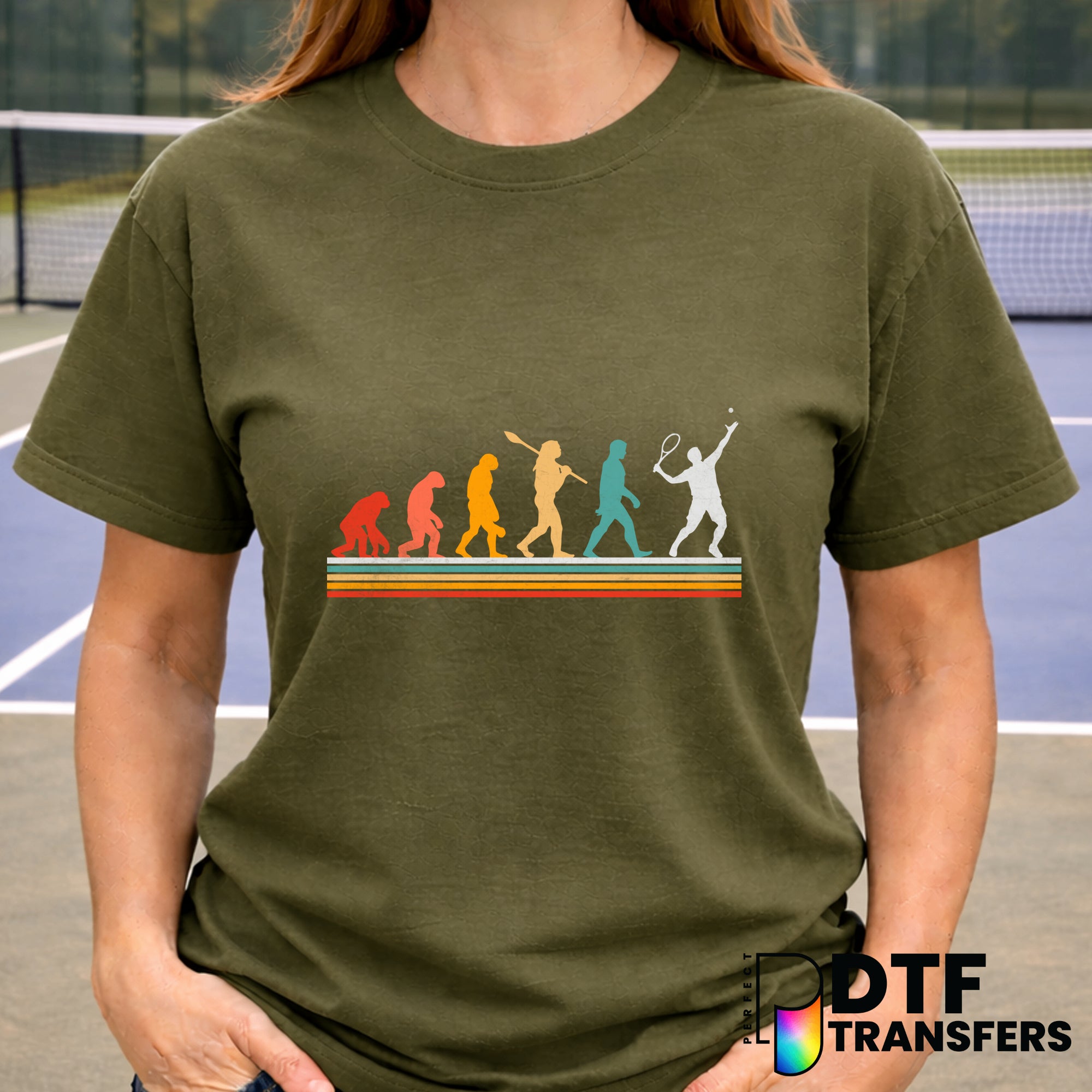 TENNIS EVOLUTION PLAYING RETRO – Tennis DTF Transfer