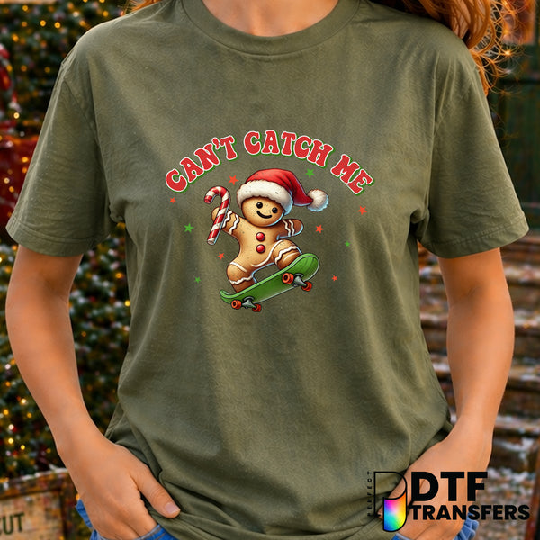 Can't Catch Me Gingerbread Cookie – Christmas DTF Transfer