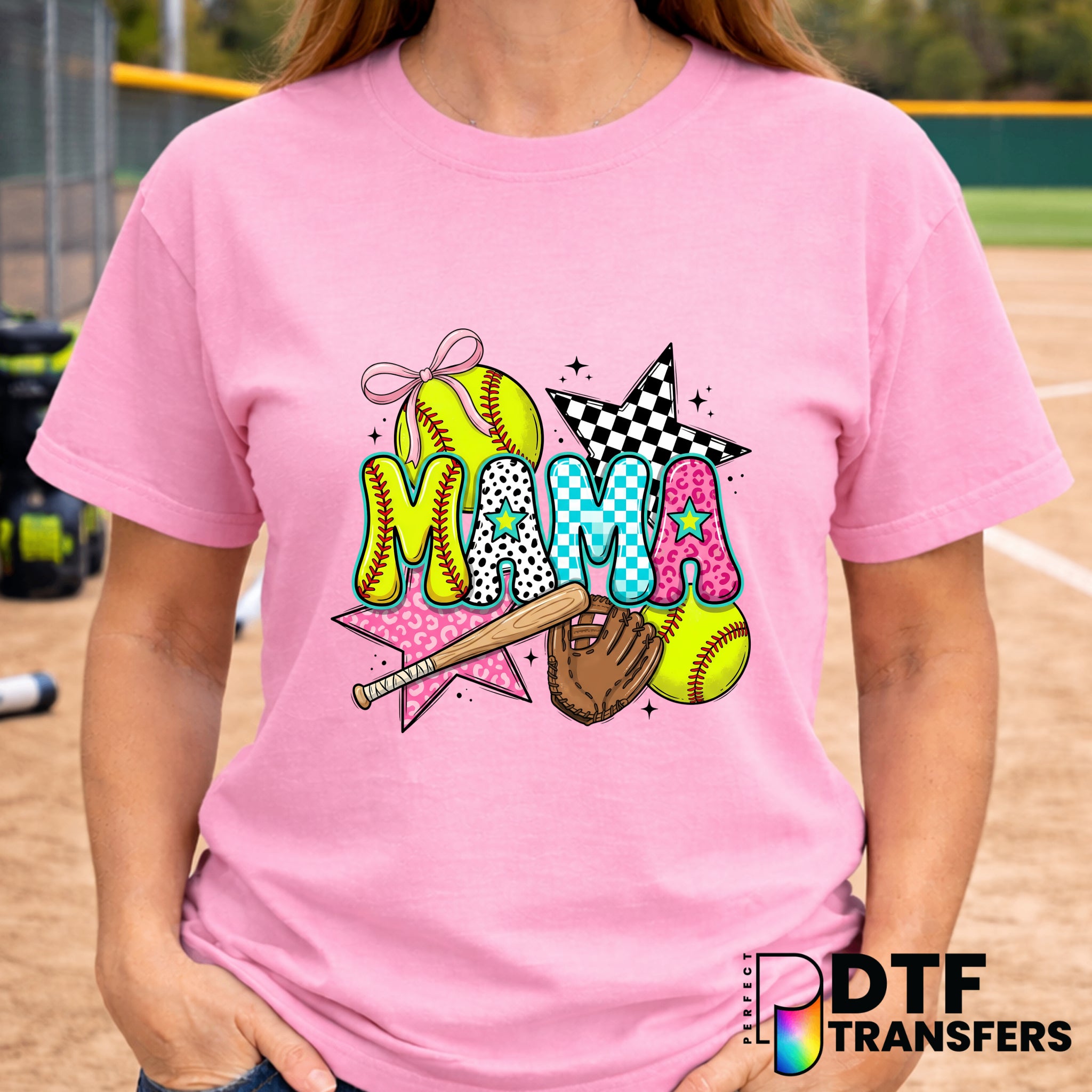Retro Softball Mama – Softball DTF Transfer