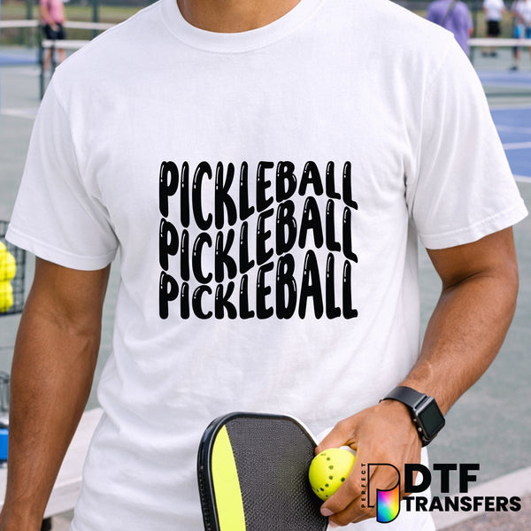 Bubble Wavy Retro Pickleball – DTF Transfer