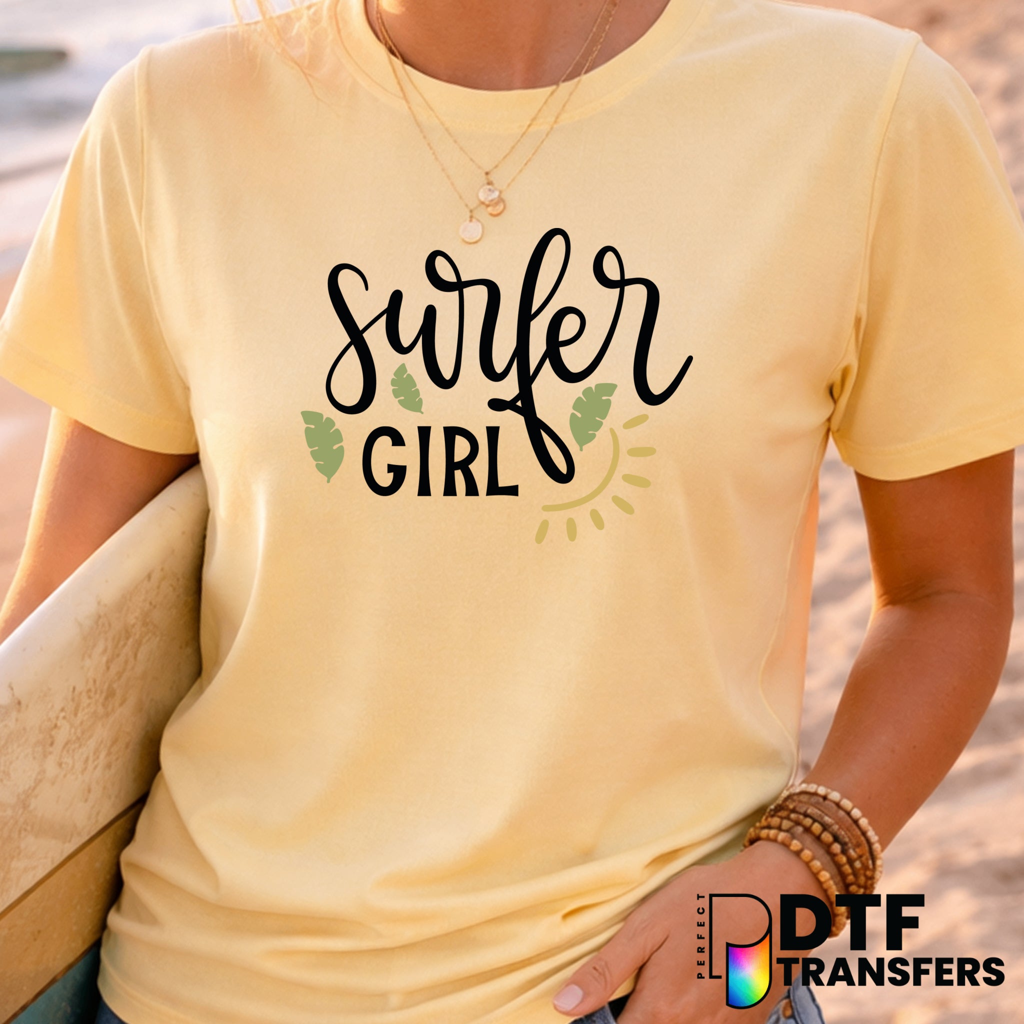 Surfer Girl – Surfing DTF Transfer