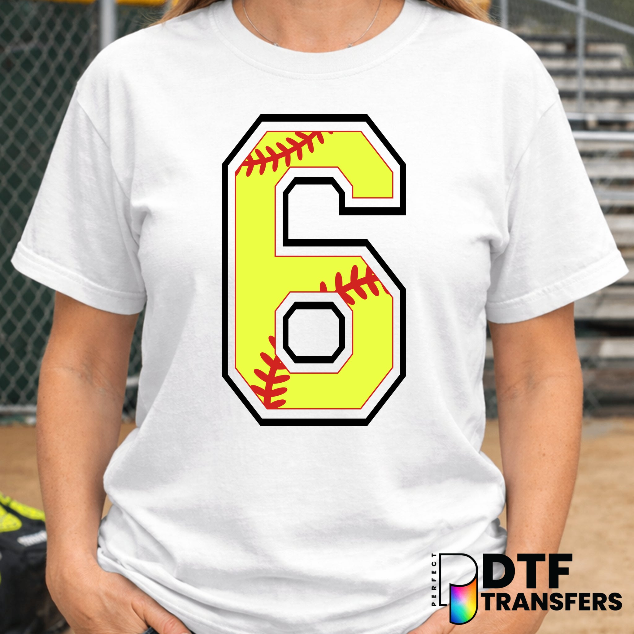 Number 6 Softball – DTF Transfer