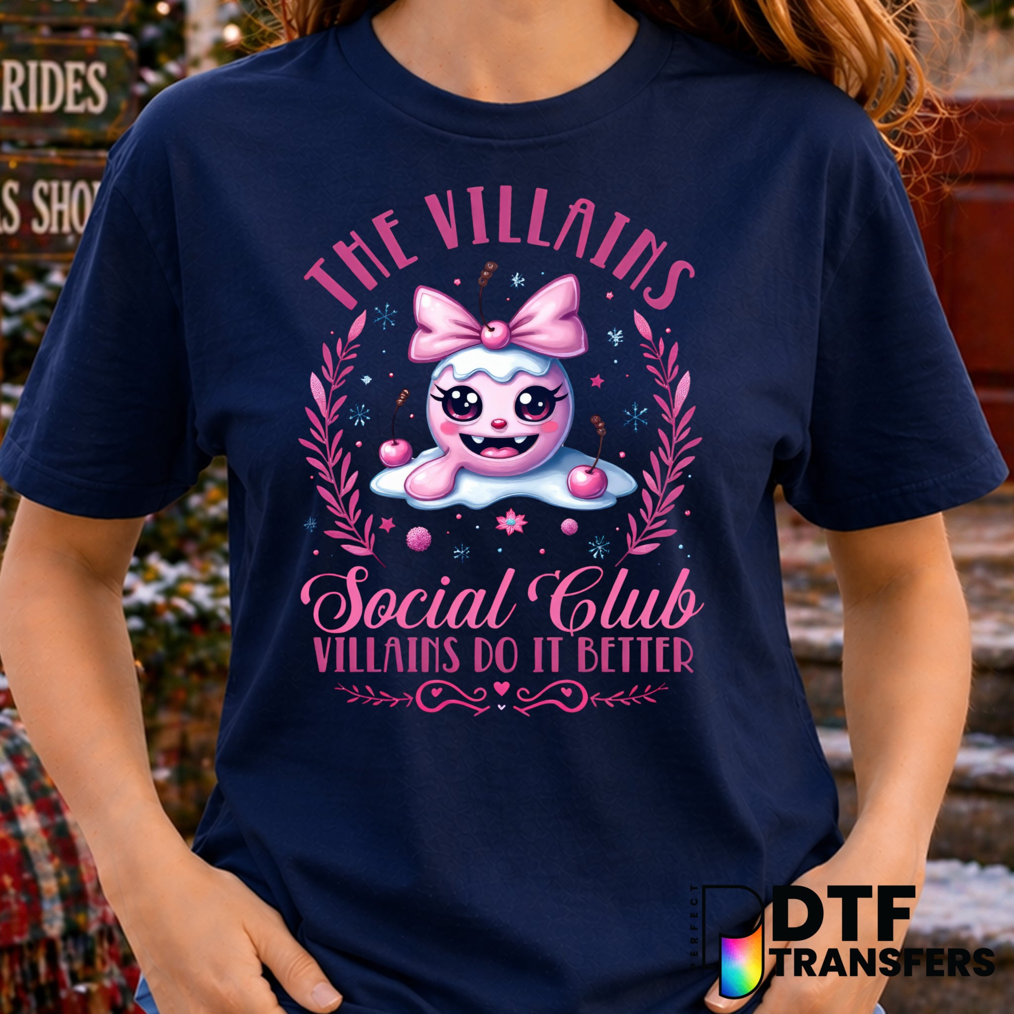 The Villains Social Club Pink Pastel Christmas – DTF Transfer