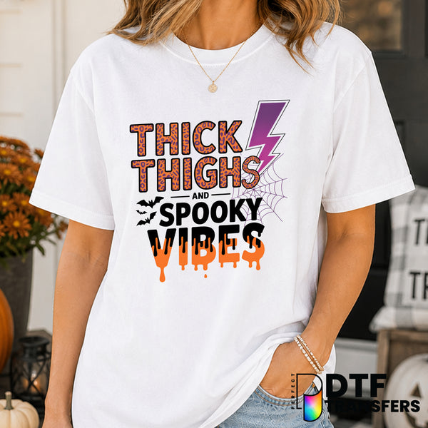 Thick Thighs and Spooky Vibes – Halloween DTF Transfer