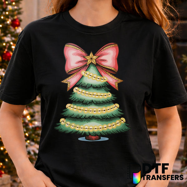 Coquette Bow Christmas Tree – Christmas DTF Transfer