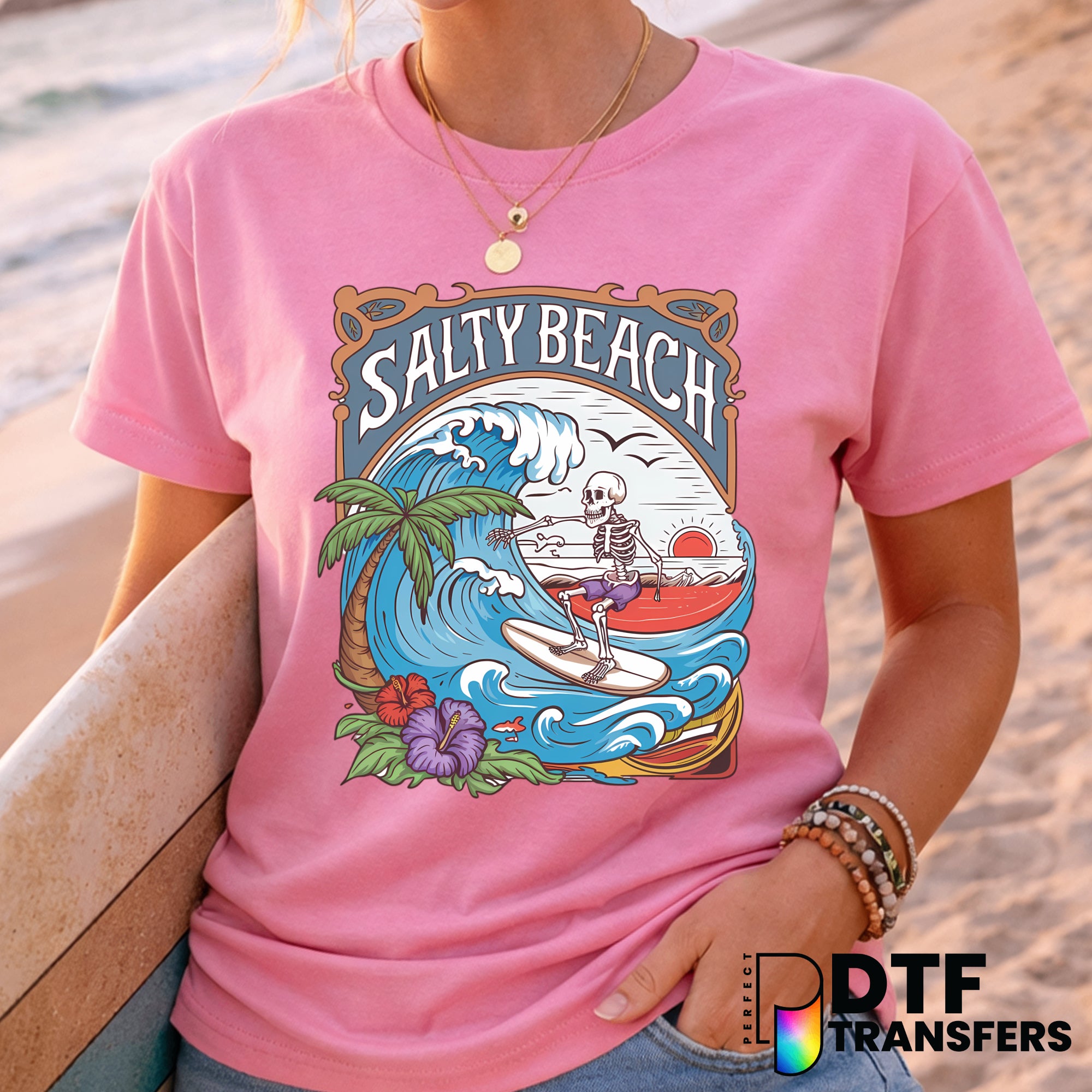 Salty Beach – Surfing DTF Transfer