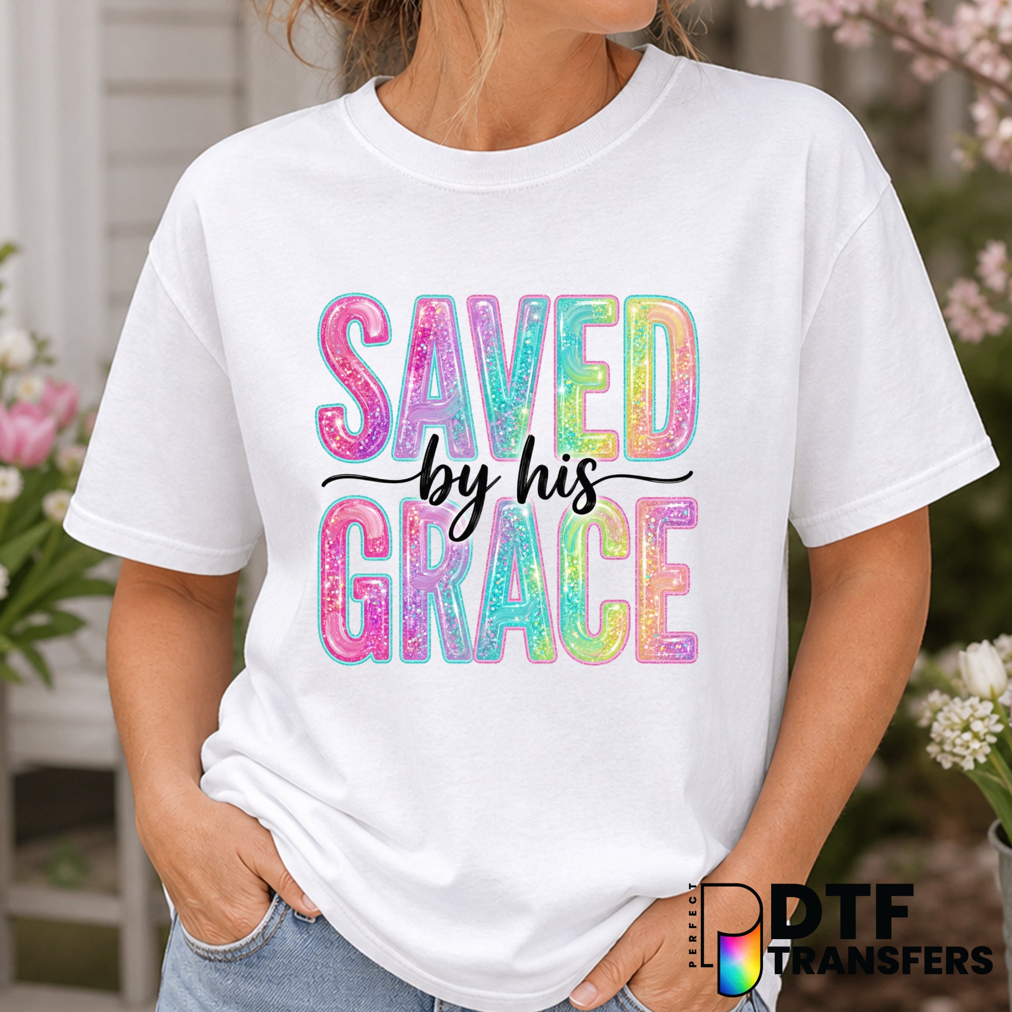 Saved By His Grace – Easter DTF Transfer