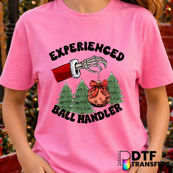 Experienced Ball Handler Christmas Funny Raunchy Skeleton – Christmas DTF Transfer